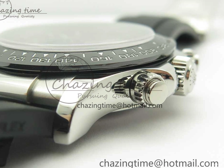 MiroTime 0217 Daytona 116519 Noob 1:1 Best Edition 904L SS Case Gray Black Dial on Black Rubber Strap SA4130 (Free Extra Strap) Durable 3336